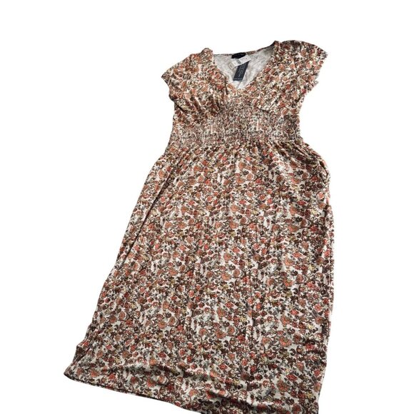 Lane Bryant Womens Floral Print Midi Dress V-Neck Short Sleeve Smocked Waist Siz - Picture 7 of 12